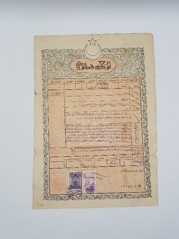 AY YILDIZLI OSMANLICA TAPU SENEDİ 