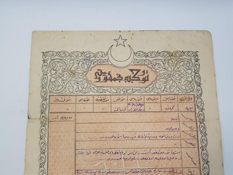 AY YILDIZLI OSMANLICA TAPU SENEDİ 