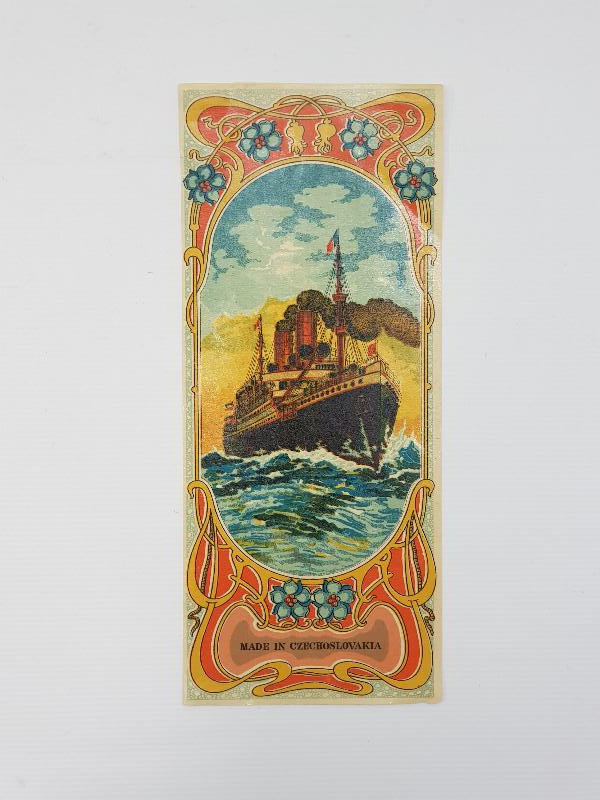 GEMİ RESİMLİ OSMANLI FES ETİKETİ