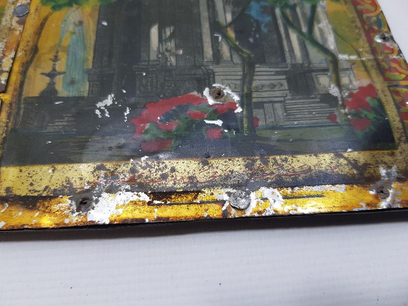 OSMANLI DÖNEMİ DOLMABAHÇE SAAT KULESİ RESİMLİ TENEKE PANO