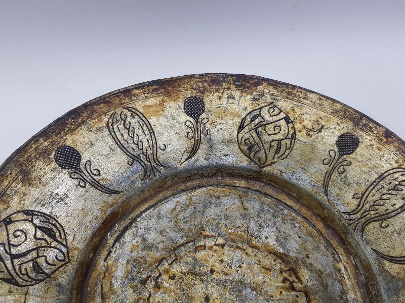 OSMANLI DÖNEMİ ÜZERİ İŞLEMELİ BAKIR TABAK