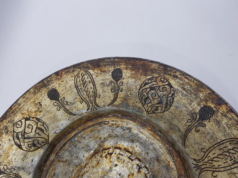 OSMANLI DÖNEMİ ÜZERİ İŞLEMELİ BAKIR TABAK