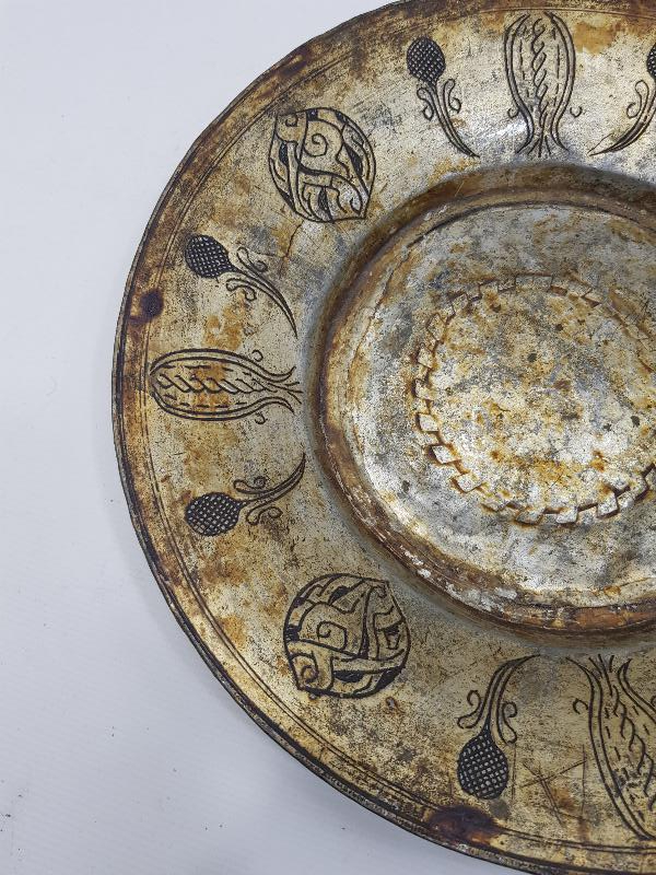 OSMANLI DÖNEMİ ÜZERİ İŞLEMELİ BAKIR TABAK