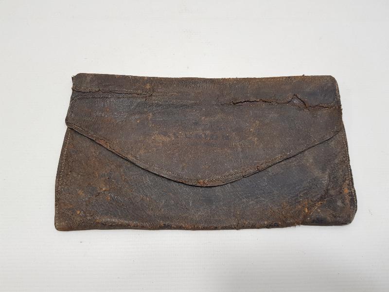 OSMANLICA VE FRANSIZCA UNION HAYAT SİGORTASI KUMPANYASI YAZILI DERİ CÜZDAN