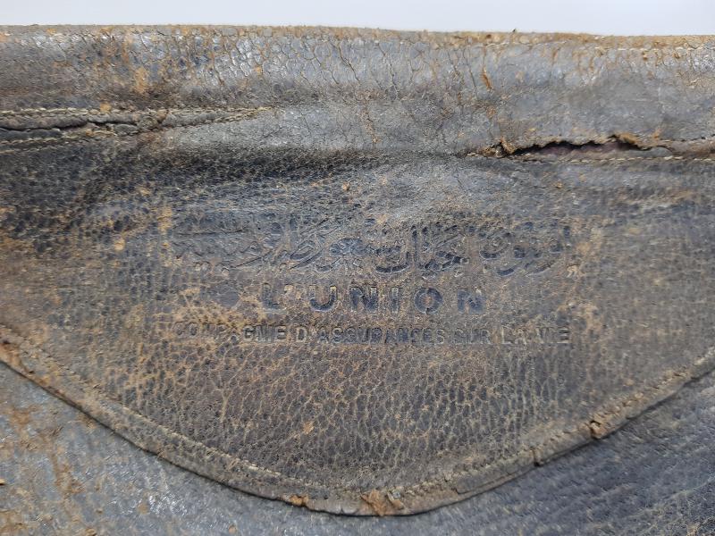 OSMANLICA VE FRANSIZCA UNION HAYAT SİGORTASI KUMPANYASI YAZILI DERİ CÜZDAN