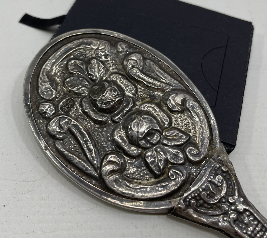 ANTİKA GÜMÜŞ EL AYNASI