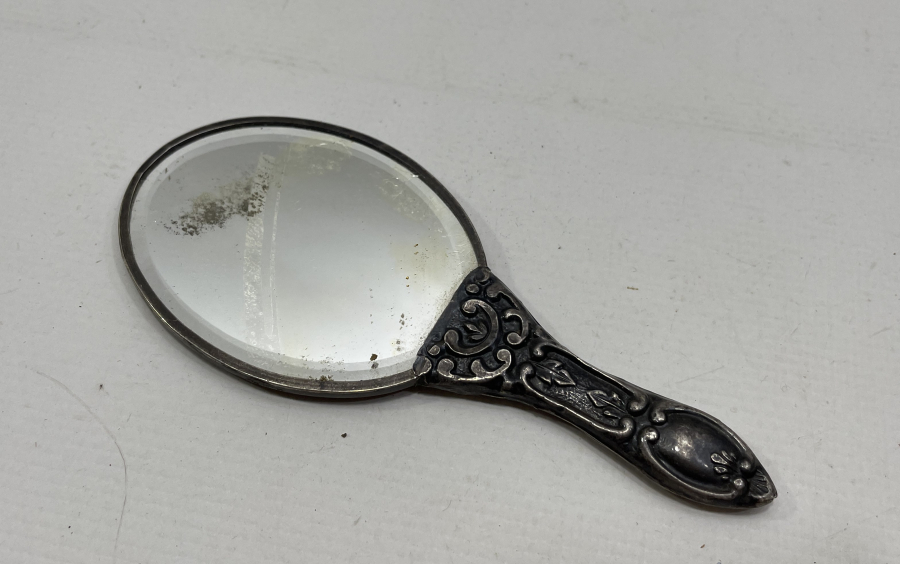 ANTİKA GÜMÜŞ EL AYNASI