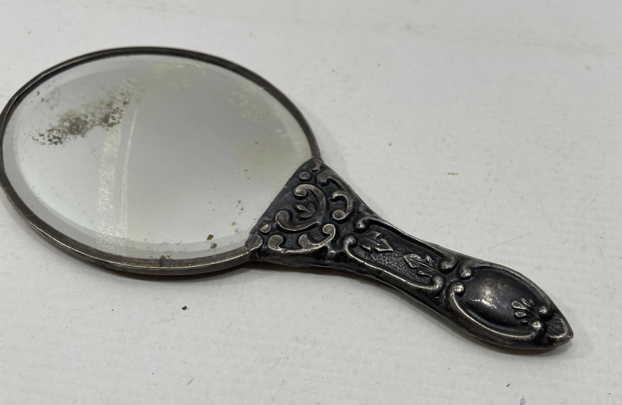 ANTİKA GÜMÜŞ EL AYNASI