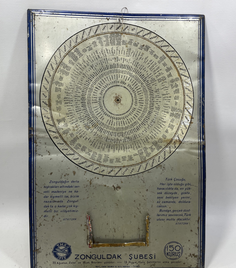 TÜRK HAVA KURUMU CUMHURİYET BAŞLARI ÇOK NADİR TAKVİM