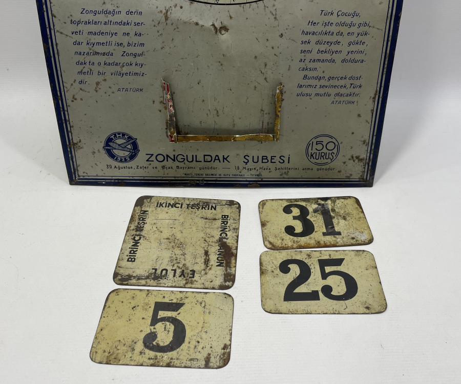 TÜRK HAVA KURUMU CUMHURİYET BAŞLARI ÇOK NADİR TAKVİM