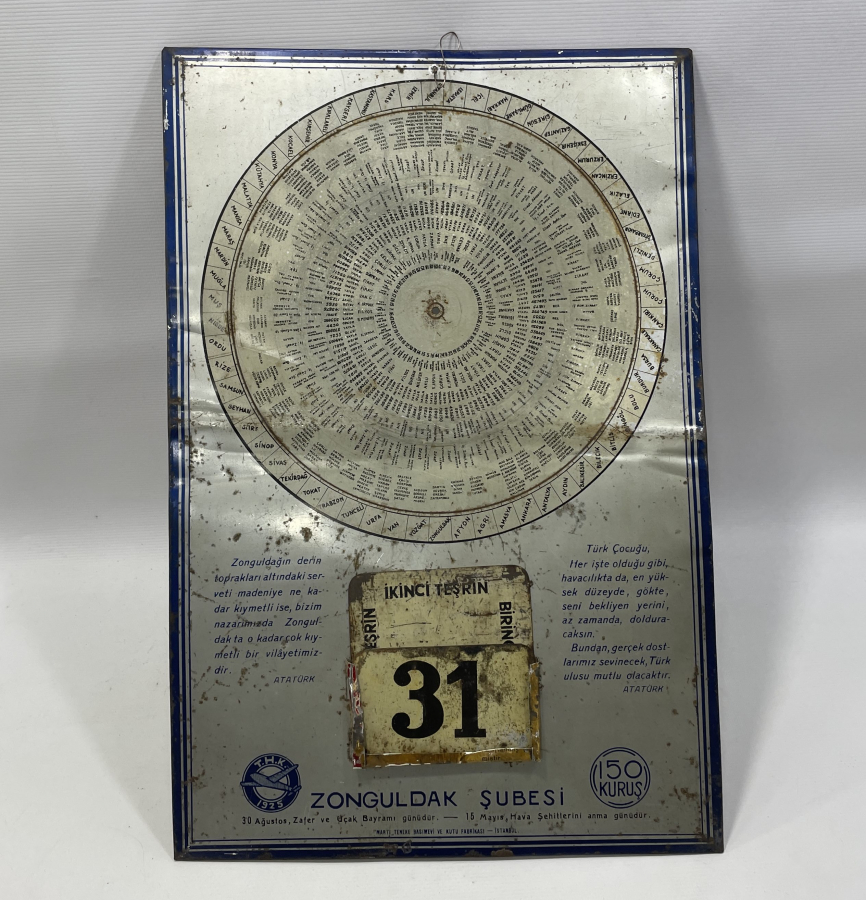 TÜRK HAVA KURUMU CUMHURİYET BAŞLARI ÇOK NADİR TAKVİM