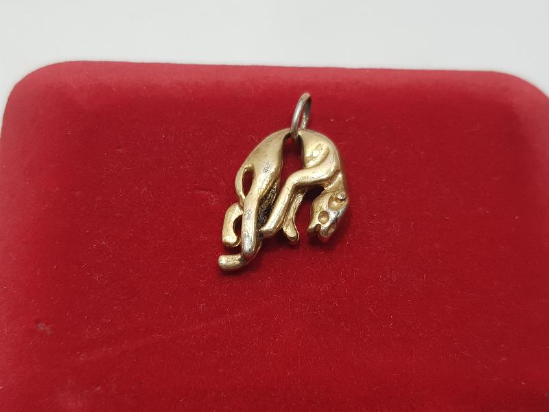 ANTİKA PANTER FORMLU GÜMÜŞ KOLYE UCU