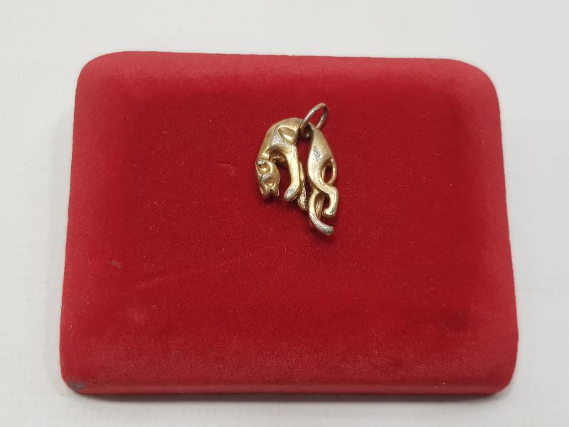 ANTİKA PANTER FORMLU GÜMÜŞ KOLYE UCU