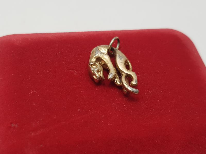 ANTİKA PANTER FORMLU GÜMÜŞ KOLYE UCU