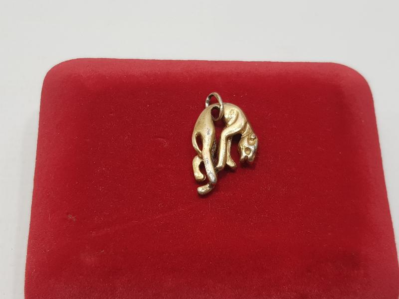 ANTİKA PANTER FORMLU GÜMÜŞ KOLYE UCU