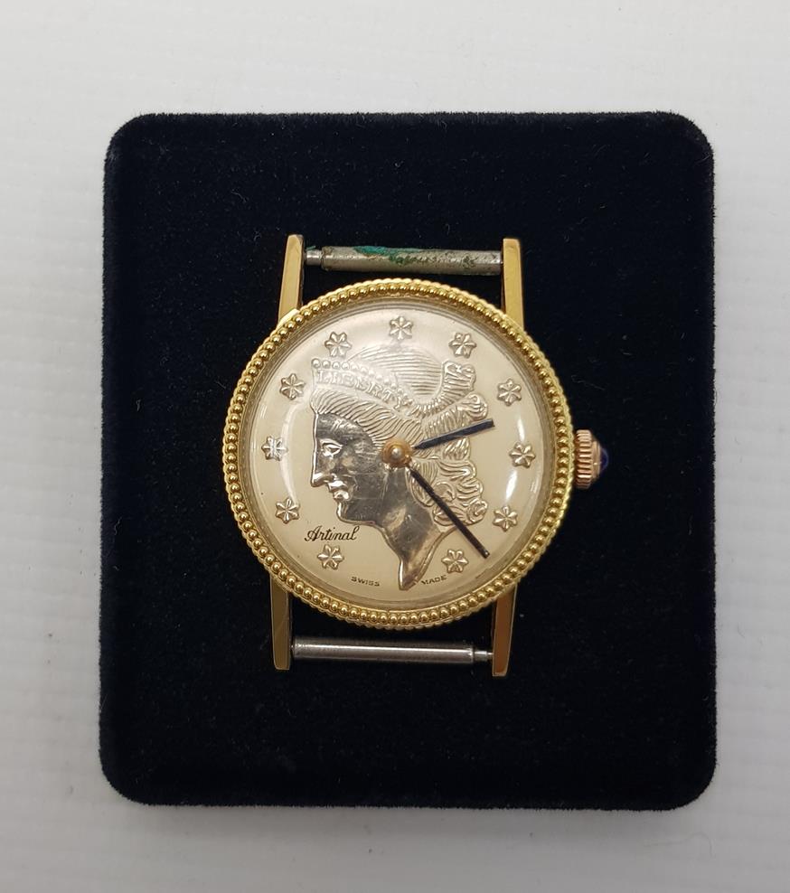 ARTINAL SWISS MADE MARKA LIBERTY DOLLAR GÖRSELLİ BAYAN KOL SAATİ