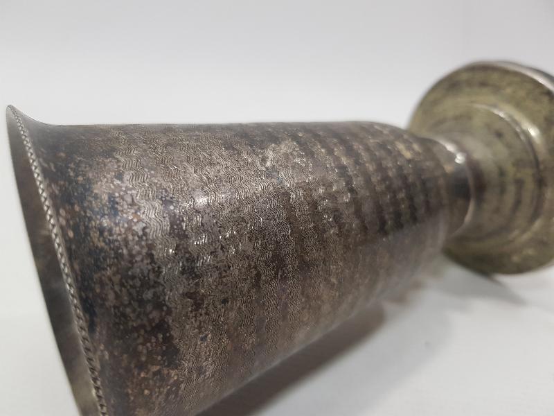 OSMANLI DÖNEMİ AZNAVUR İŞÇİLİKLİ GÜMÜŞ KAPLAMA KADEH