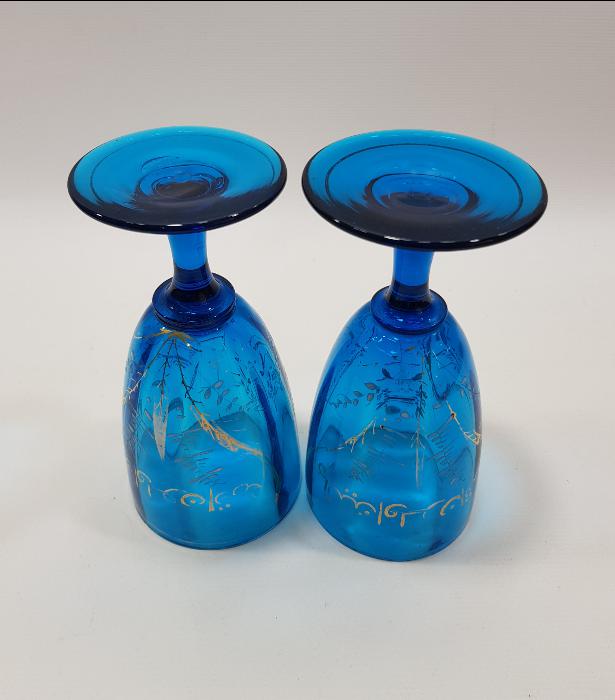 OSMANLICA AFİYET OLSUN EFENDİM YAZILI BİR ÇİFT BOHEM KADEH