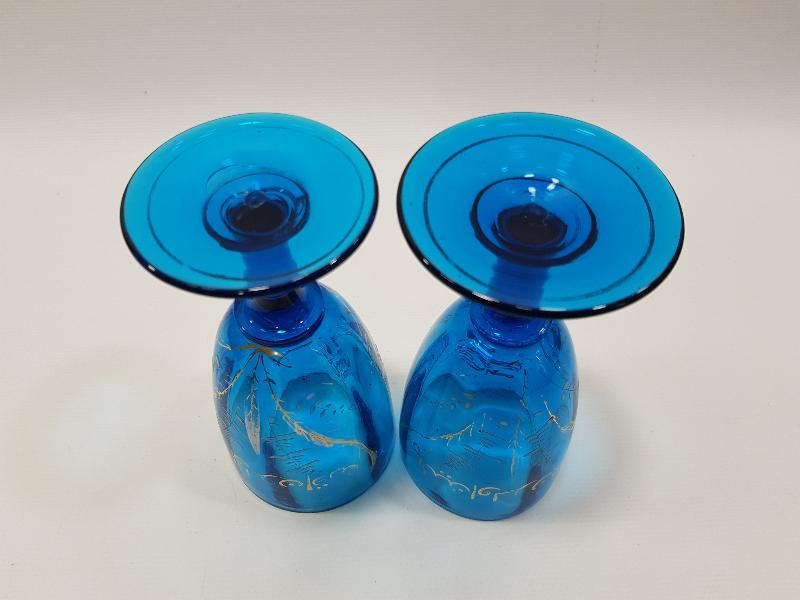 OSMANLICA AFİYET OLSUN EFENDİM YAZILI BİR ÇİFT BOHEM KADEH