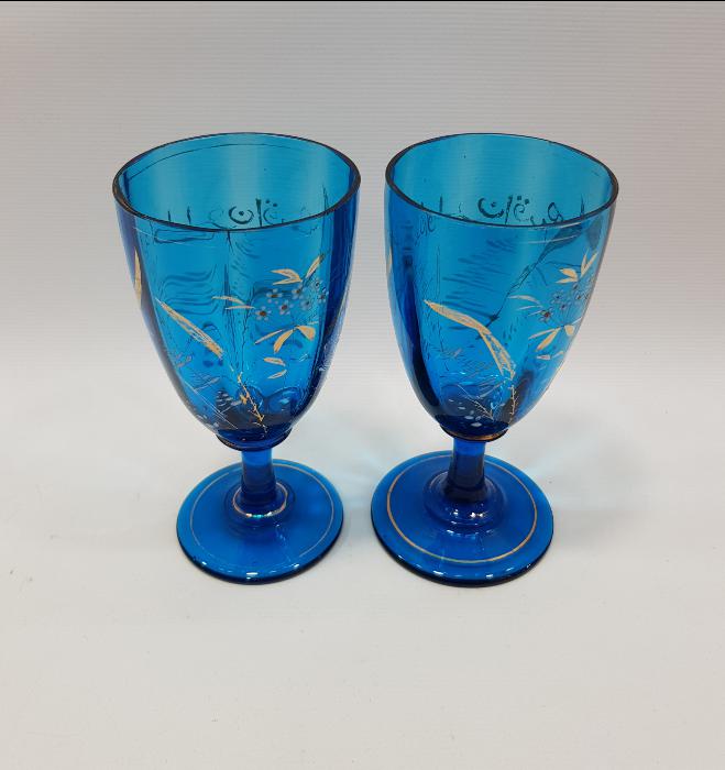 OSMANLICA AFİYET OLSUN EFENDİM YAZILI BİR ÇİFT BOHEM KADEH