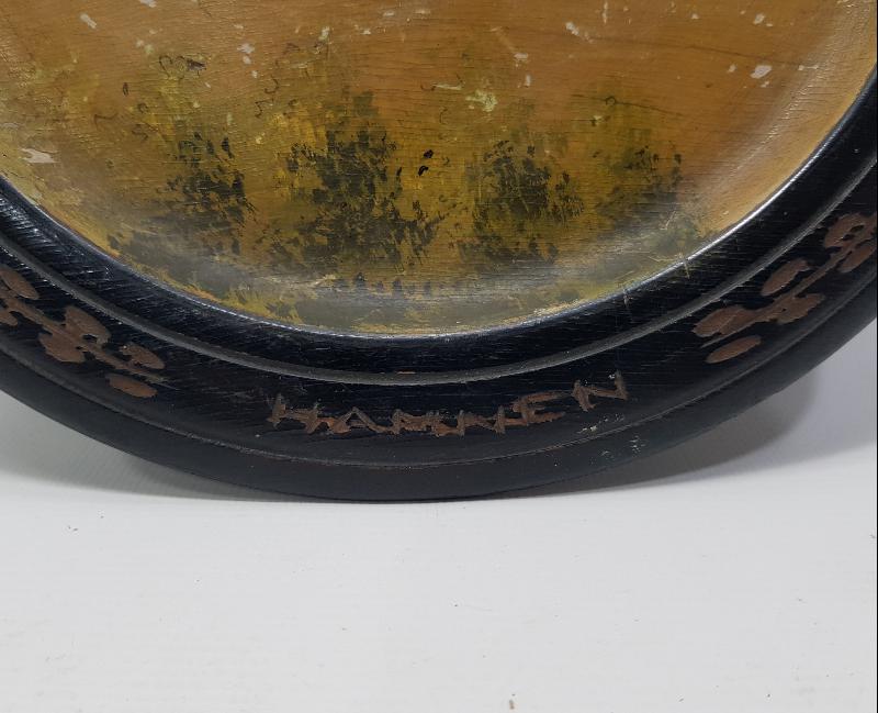 1900'LERDEN AHŞAP ÜZERİ ALMAN GEMİ RESMİ 