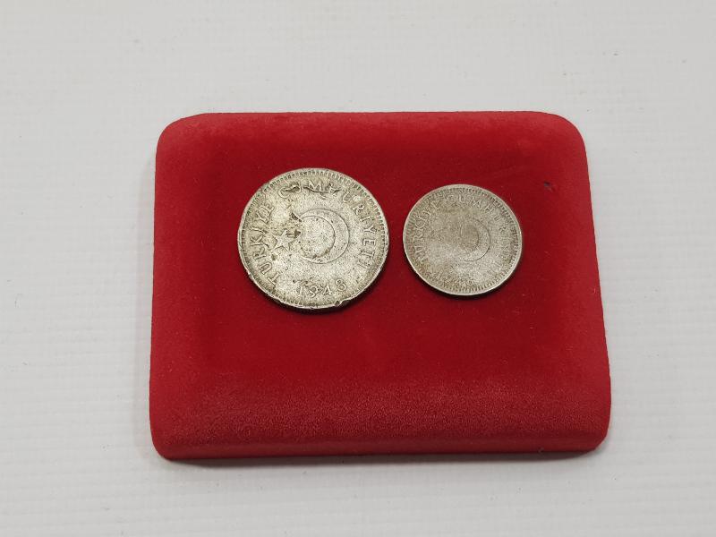 1948 TARİHLİ GÜMÜŞ 50 KURUŞ VE 1 LİRA