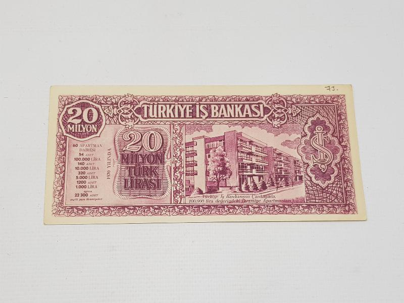 1970 TÜRKİYE İŞ BANKASI EŞYA PİYANGOSU PARA BENZERİ - NADİR