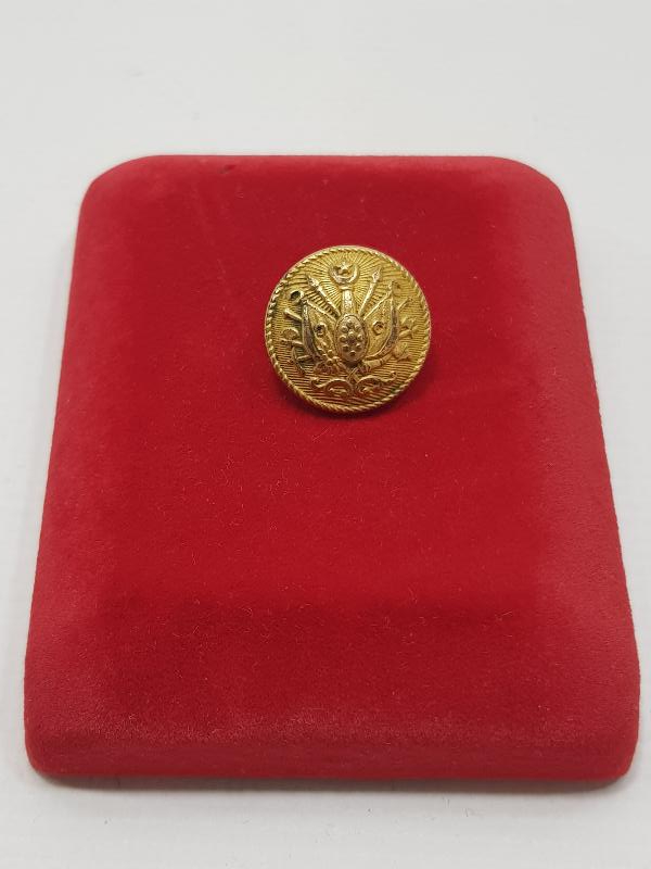 OSMANLI DEVLET ARMALI VE ARKASI OSMANLICA YAZILI PAŞA DÜĞMESİ