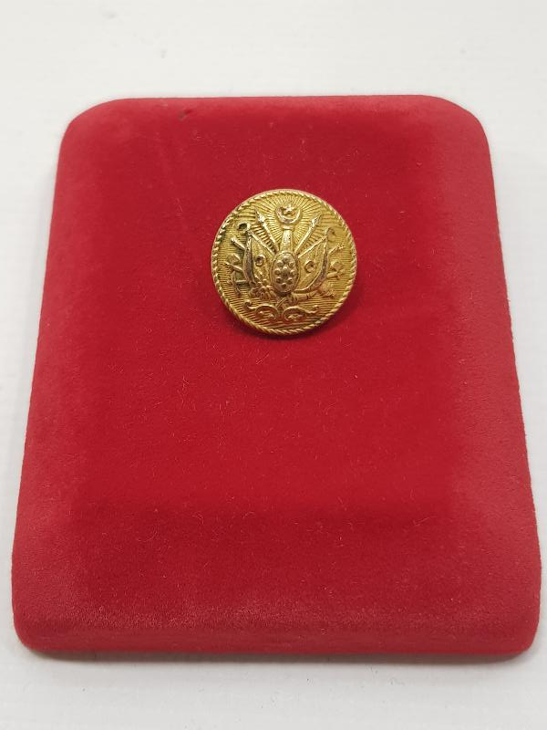 OSMANLI DEVLET ARMALI VE ARKASI OSMANLICA YAZILI PAŞA DÜĞMESİ