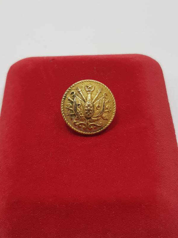 OSMANLI DEVLET ARMALI VE ARKASI OSMANLICA YAZILI PAŞA DÜĞMESİ