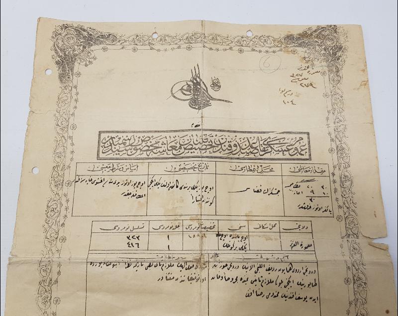 OSMANLI DÖNEMİ SUBAY MAAŞ SENEDİ