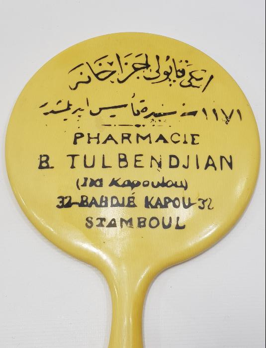 OSMANLI TIP TARİHİ: OSMANLICA YAZILI ÇOK NADİR TULBENDJIAN ECZANESİ EL AYNASI