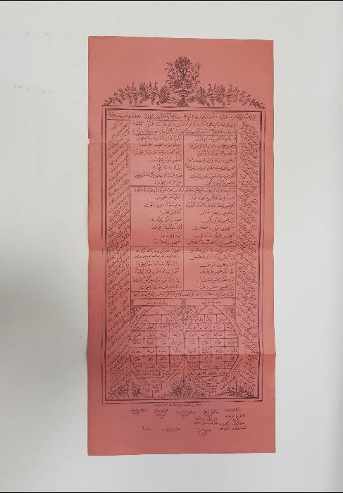 OSMANLICA NAKŞİBENDİ TARİKATI HALİDİYE KOLUNUN ZİKİR VE ADAPLARI KONULU TAŞ BASKI LEVHA