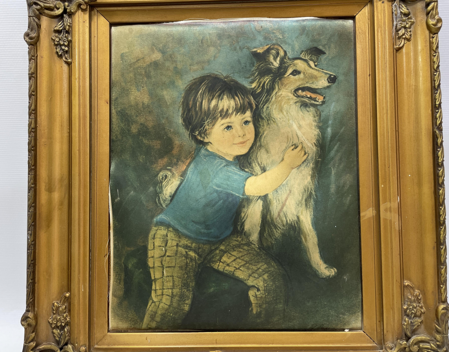 ORJİNAL ÇERÇEVESİNDE İPEK BASKI ANTİKA TABLO