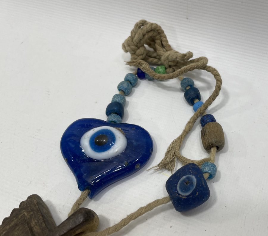 OSMANLI DÖNEMİ AHŞAPTAN VE OPAL BONCUKLARDAN YAPILMIŞ ÇOK NADİR ŞAMAN İŞİ AT MUSKASI - AT SÜSÜ