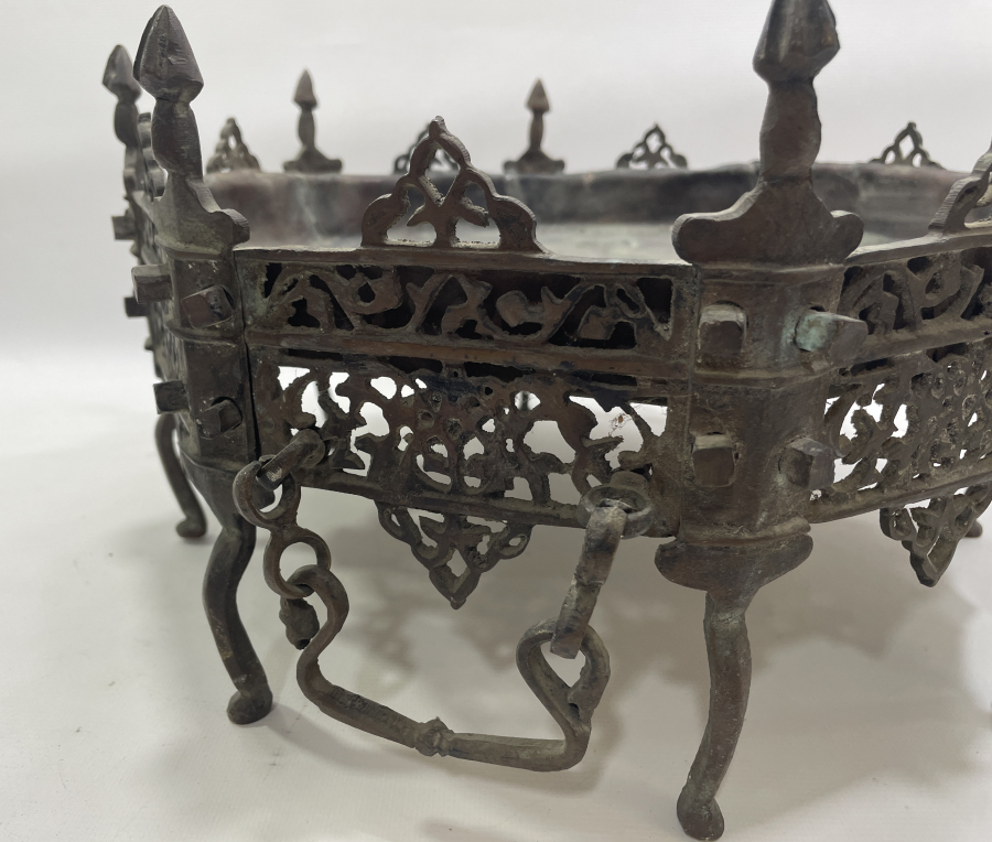 OSMANLI DÖNEMİ BRONZDAN MAMUL ÇOK NADİR KAHVE - KESTANE MANGALI