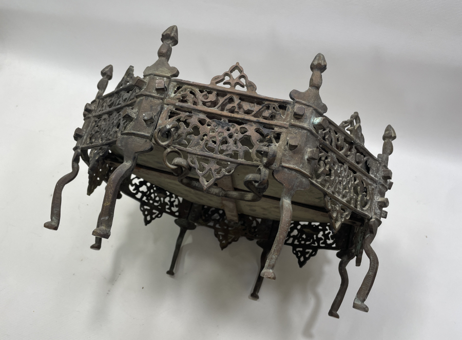 OSMANLI DÖNEMİ BRONZDAN MAMUL ÇOK NADİR KAHVE - KESTANE MANGALI