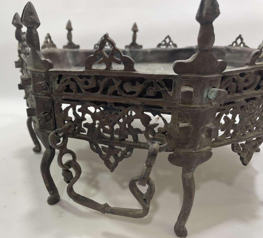 OSMANLI DÖNEMİ BRONZDAN MAMUL ÇOK NADİR KAHVE - KESTANE MANGALI