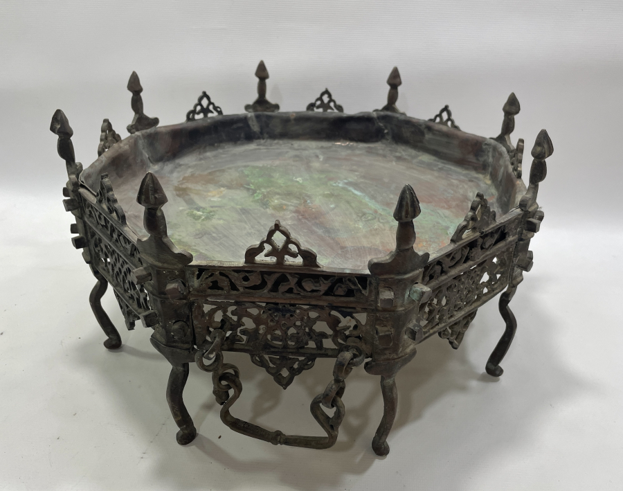 OSMANLI DÖNEMİ BRONZDAN MAMUL ÇOK NADİR KAHVE - KESTANE MANGALI