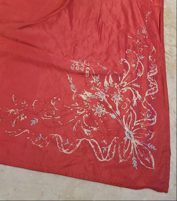 OSMANLI DÖNEMİ RUM İŞİ SUZENİ İŞLEMELİ İPEK BOHÇA