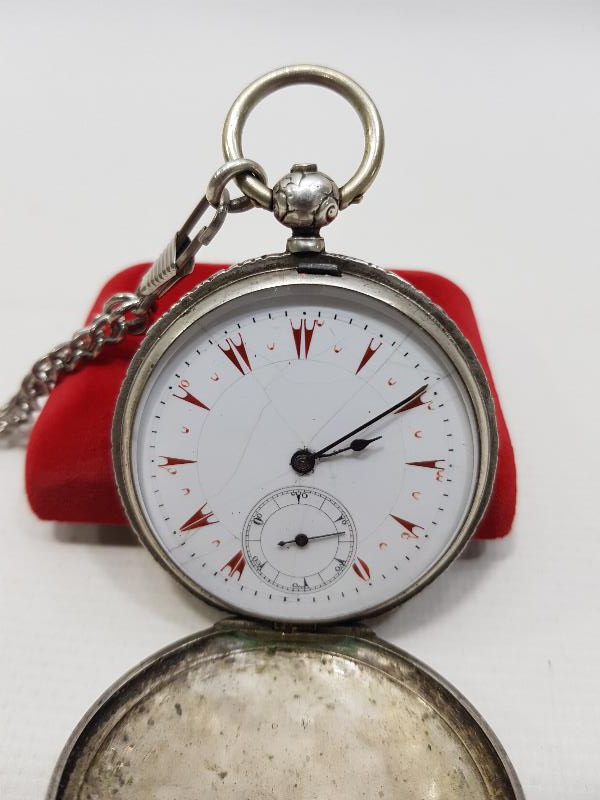 OSMANLI KADRANLI LE ROY GÜMÜŞ CEP SAATİ