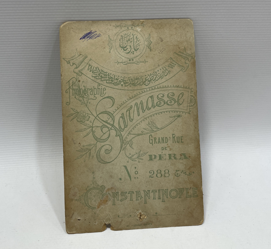 OSMANLI DÖNEMİ TALAT PAŞA GÖRSELLİ OSMANLICA YAZILI KABİN FOTOĞRAFI