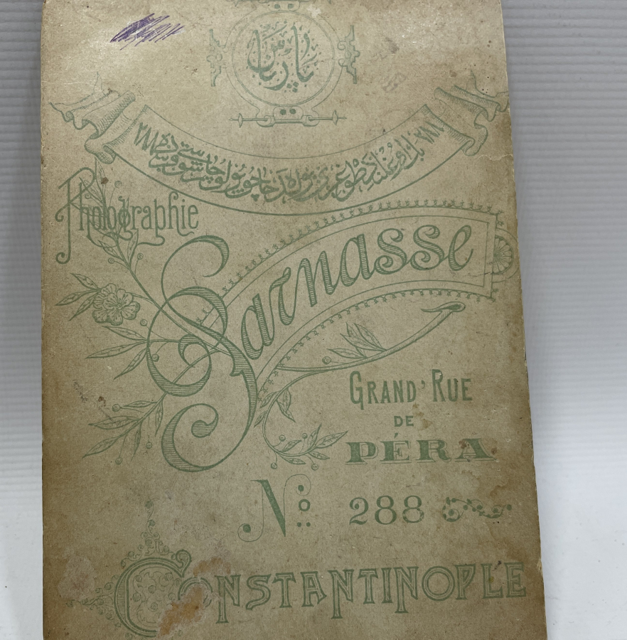 OSMANLI DÖNEMİ TALAT PAŞA GÖRSELLİ OSMANLICA YAZILI KABİN FOTOĞRAFI