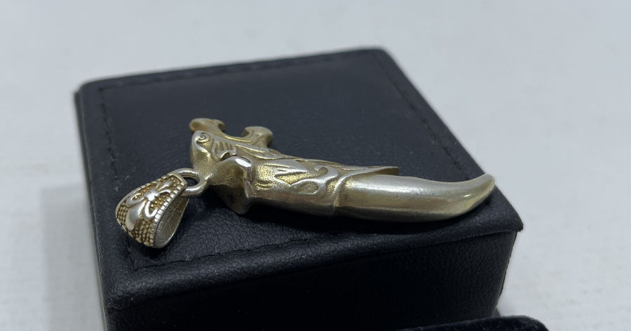 ALTIN VERMEYLİ ÖZEL YAPIM GÜMÜŞ KOLYE UCU