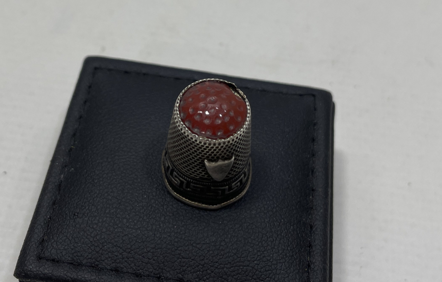 OSMANLI DÖNEMİ AKİK TAŞLI GÜMÜŞ TERZİ YÜKSÜĞÜ