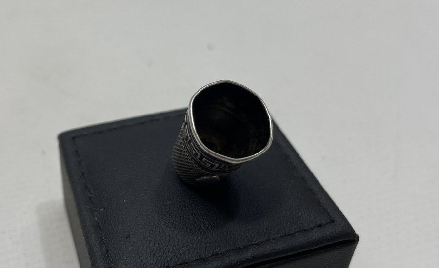 OSMANLI DÖNEMİ AKİK TAŞLI GÜMÜŞ TERZİ YÜKSÜĞÜ