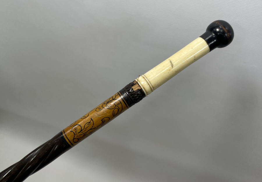 OSMANLI DÖNEMİ NADİR FORMDA ÇERKES İŞİ AT KAMÇISI