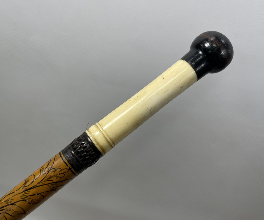 OSMANLI DÖNEMİ NADİR FORMDA ÇERKES İŞİ AT KAMÇISI