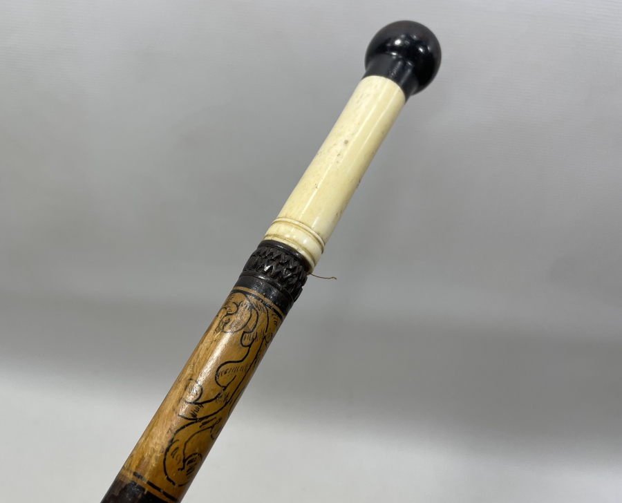 OSMANLI DÖNEMİ NADİR FORMDA ÇERKES İŞİ AT KAMÇISI