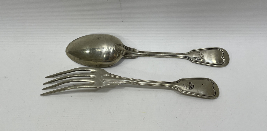 OSMANLI DÖNEMİ SARAY İŞİ ALİMZADE ÖMER EFENDİ YAZILI ÇATAL KAŞIK TAKIMI